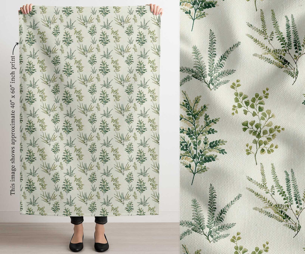 56 Inch Wide Polyester Canvas Fabric by 10 Yard - Leaves Pattern - Off White - Water-Resistant Outdoor & Upholstery