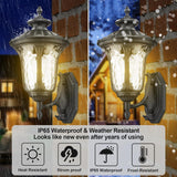 Outdoor Light Fixtures Wall Mount, Waterproof Exterior Wall Lanterns with Waer Ripple Glass, Outside Sconces