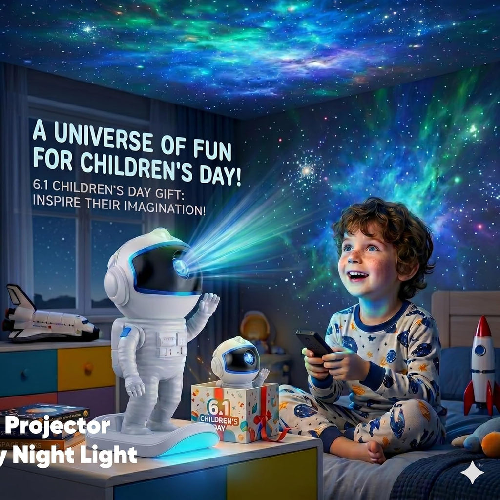 Astronaut Galaxy Projector, Star Night Light for Kids Bedroom