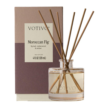 Moroccan Fig Signature Reed Diffuser | Scented Home Fragrance Diffuser with Sticks, Reed Oil and Glass Bottle