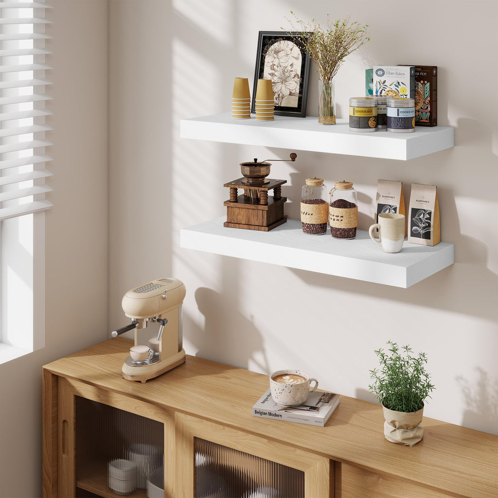 12 Inch Deep Floating Shelves for Wall, 30 Inch Long Floating Shelf, 30 x 12 Shelf for Wall, Rustic Wood Bookshelves