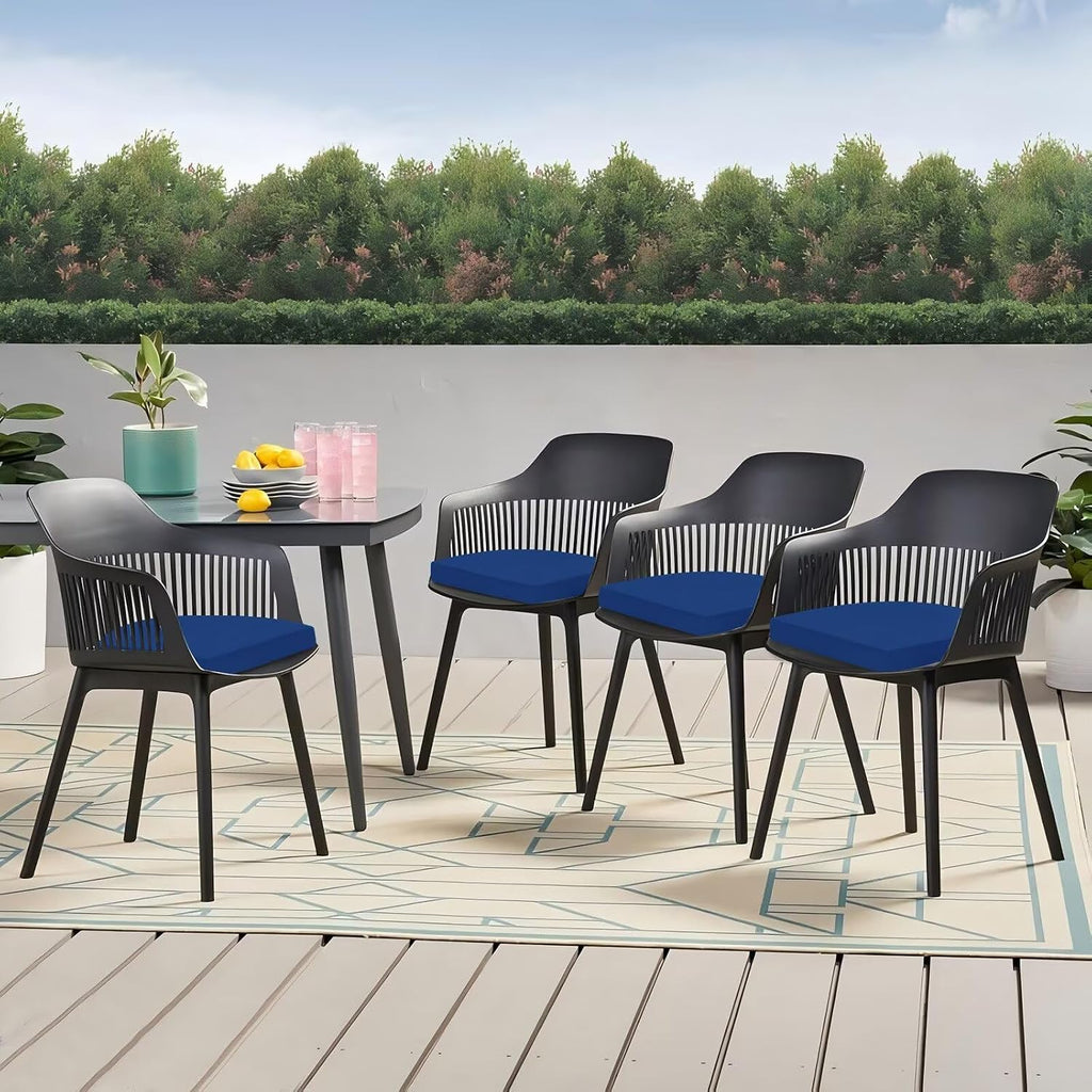 Outdoor Chair Cushions Set of 4, 17 x 16 Inch Patio Chair Cushions for Outdoor Furniture, Water Resistant, Non-Slip