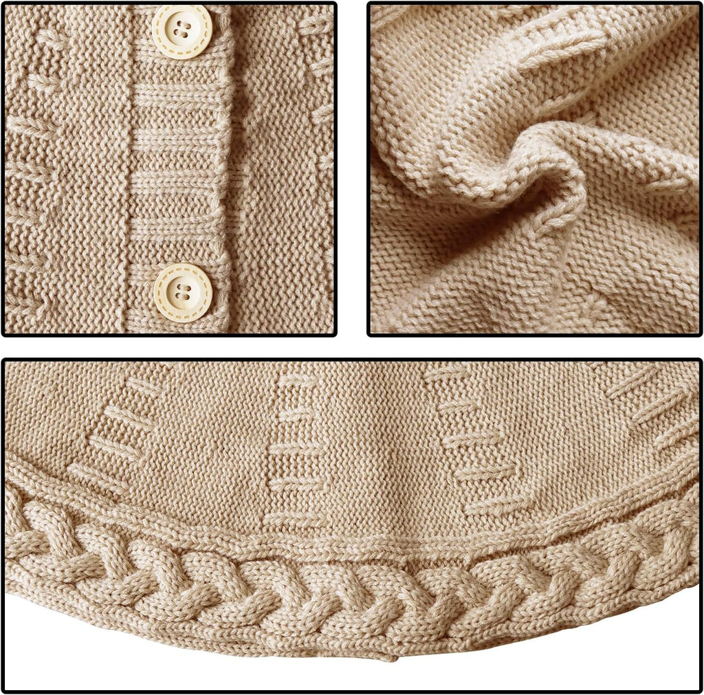36 inch Christmas Tree Skirt: Pencil Tree Skirt for 6ft Tree, Cable Knit Beige Small Tree Skirt, Vintage Tree Skirts