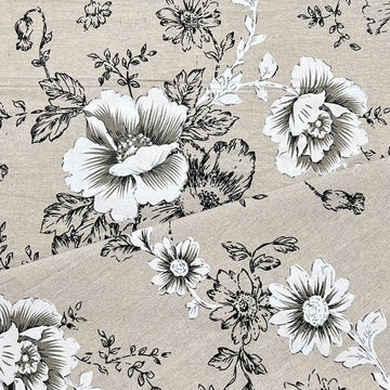 Farmhouse Floral Fabric 1 Yard 62 Inch Width Linen Upholstery Fabric