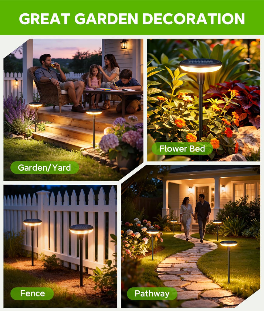 Solar Pathway Lights Outdoor, 8 Pack Bright Solar Garden Lights
