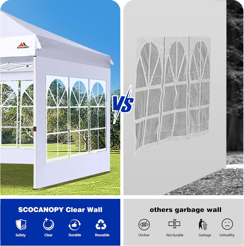 Church Window Sidewall for 12x12 Canopy Frame, 3 Pack Sunwalls Only,(Dark Gray)