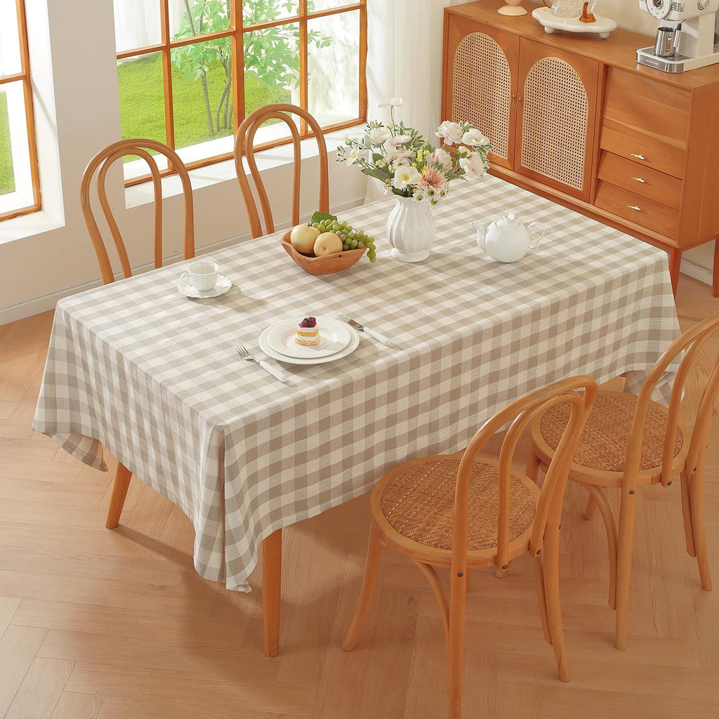 Checkered Tablecloth Rectangle Washable Buffalo Plaid Table Cloth Cotton Linen Gingham Table Cover for Picnic Kitchen