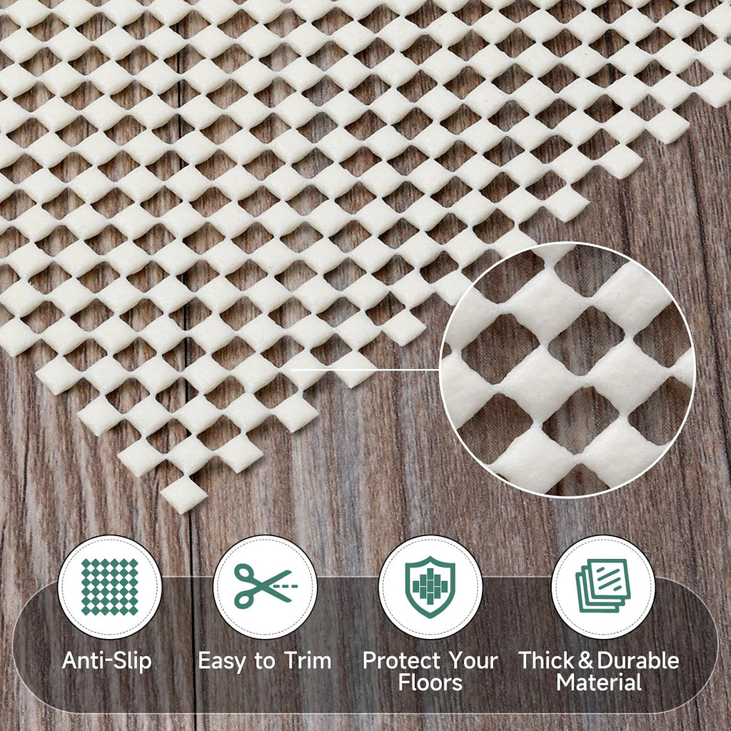 Non Slip Rug Pad Rug Gripper for Hardwood Floors, Extra Thick Non Slip Mat Under Carpet (8'x10') - Set of 80