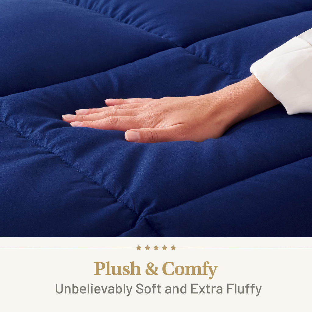 Luxury Dark Blue Comforter | Navy Blue Duvet | Premium Bedding | Down Alternative Duvet Insert | Machine Washable