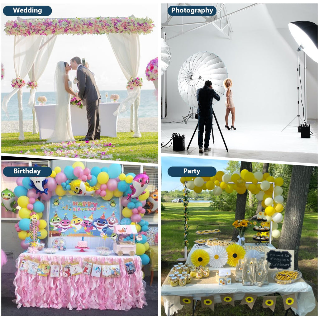 10x 8.6ft Pipe and Drap Backdrop Stand Kit, Heavy Duty Adjustable Frame Backdrop Stand for Event, Birthday Party