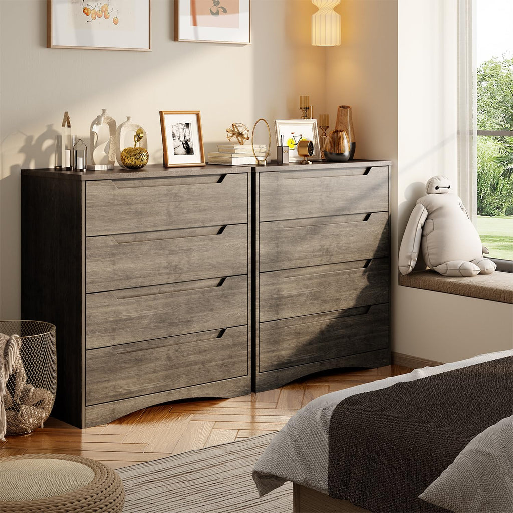 4 Drawer, Sturdy Chest of Drawers, Dark Brown