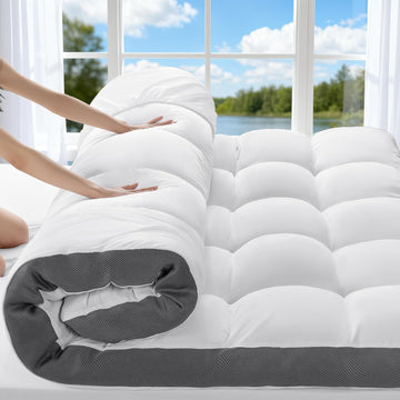 4 Inch Memory Foam Mattress Topper King Size,6"-18" Deep Pocket(78"x80") | Breathable Extra Thick 2000 GSM Pillow Top