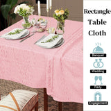 Pink Tablecloth Fabric (1PC, 60"x102"), 6ft Table Cover (8-10 Seat) - Cotton Polyester, Wrinkle Resi