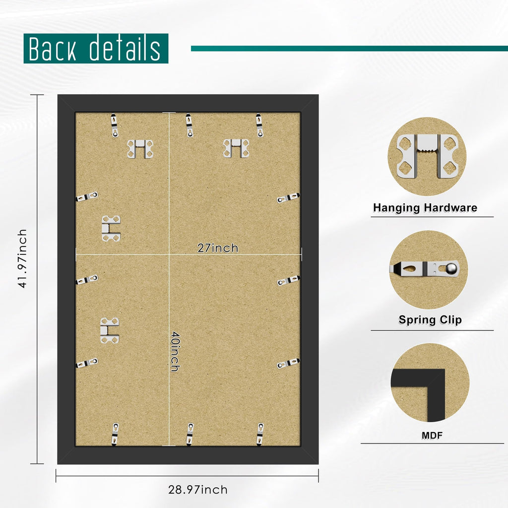 27x40 Black Poster Frame, Picture Frame for Wall, 3 Pack