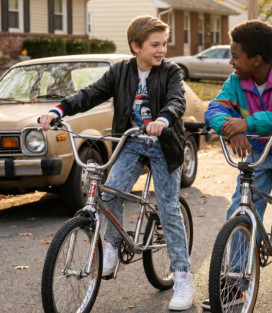Boys Faux Leather Jacket, Motorcycle Bomber Coat Retro Style
