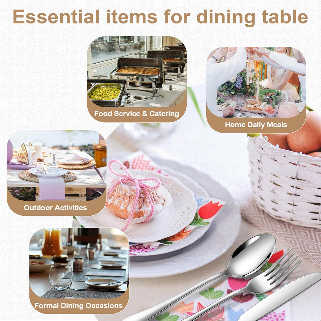 30-Piece Silverware Set for 6, Food Grade Stainless Steel Flatware Set, Mirror Polished Cutlery Utensil Set with