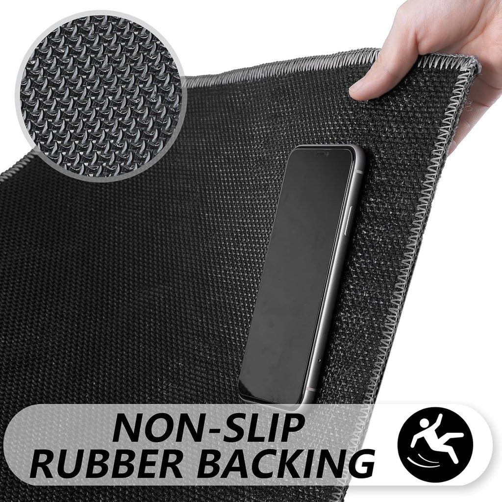 Black and White Outdoor Rug,32"x48" Front Porch Rug Absorbent Rubber Backed Non Slip Striped Rug Machine Washable
