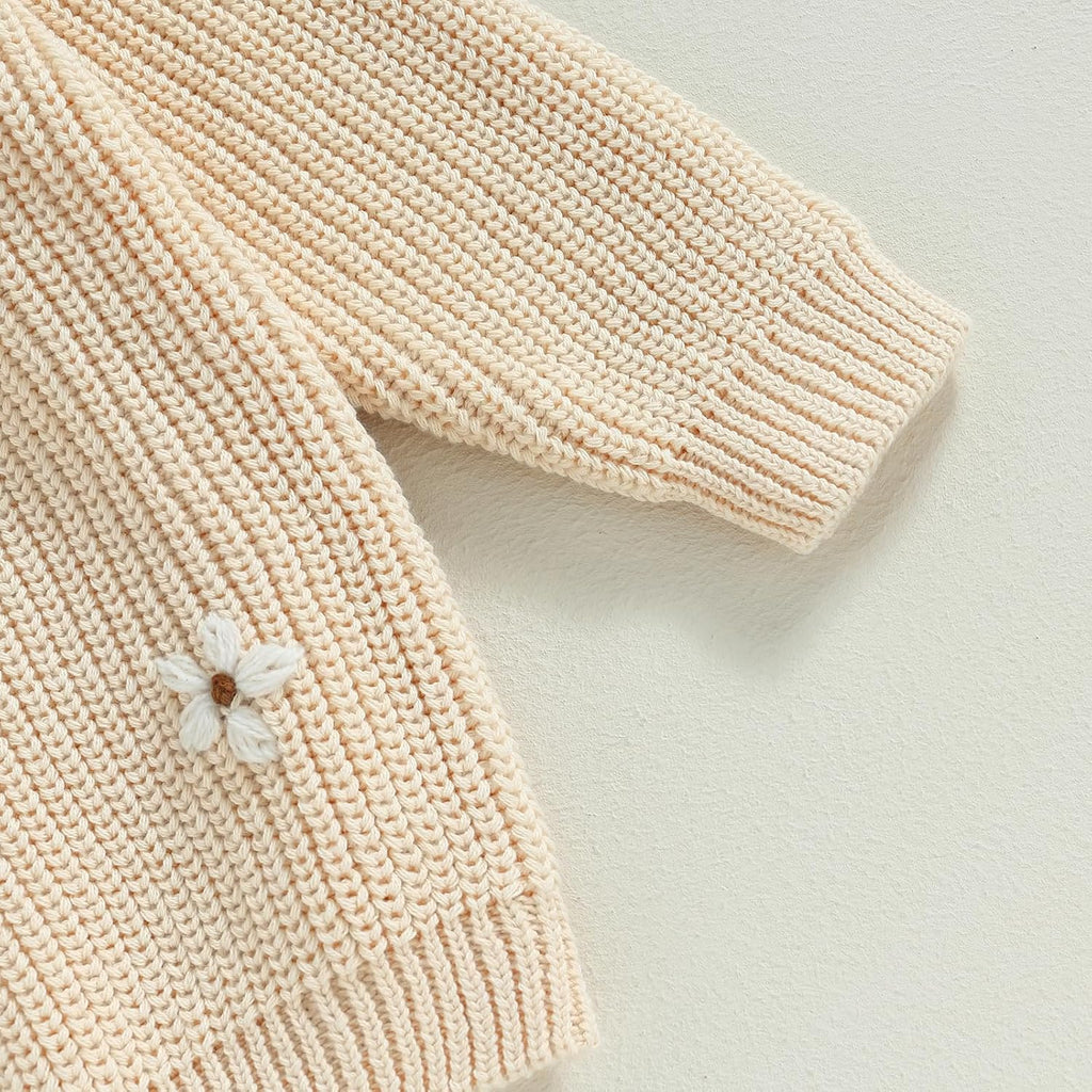 Baby Girl Winter Clothes Cute Flower Sweater Crewneck Pullover Long Sleeve Knit Newborn Infant Sweaters