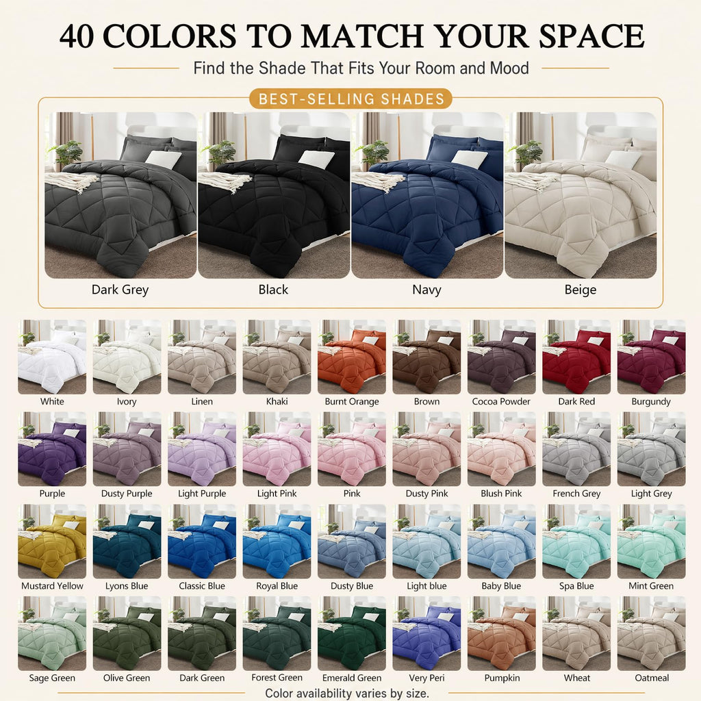 Oversized Comforter Set 98"x98", 7 Piece, Navy