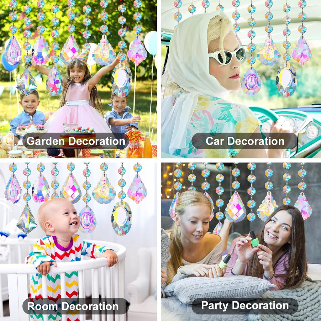 Crystal Sun Catcher, 9 Pack Hanging Ornament Crystals Balls Prism Rainbow Maker for Home, Office, Garden Decoration