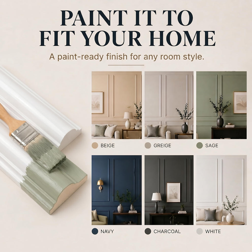 Pre-Cut Wall Molding Kit: Ready to Assemble Paintable Wainscoting Panels