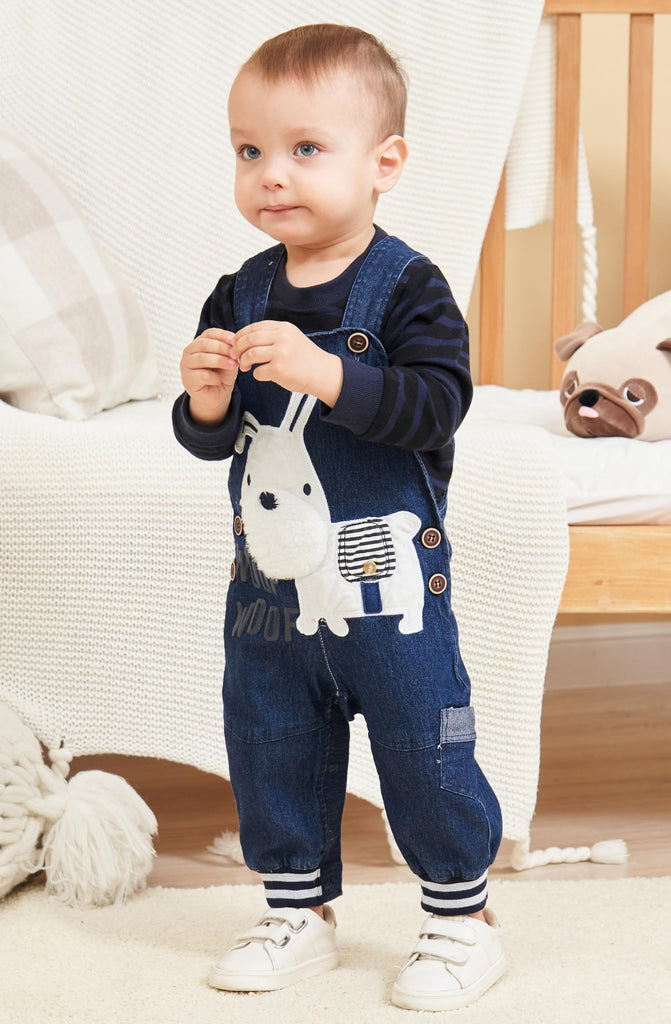 Cute Baby Boy Clothes Suit Toddler Boys' Striped long Sleeve T-Shirt+Denim Overalls Jumpsuit Pants Outfits Sets