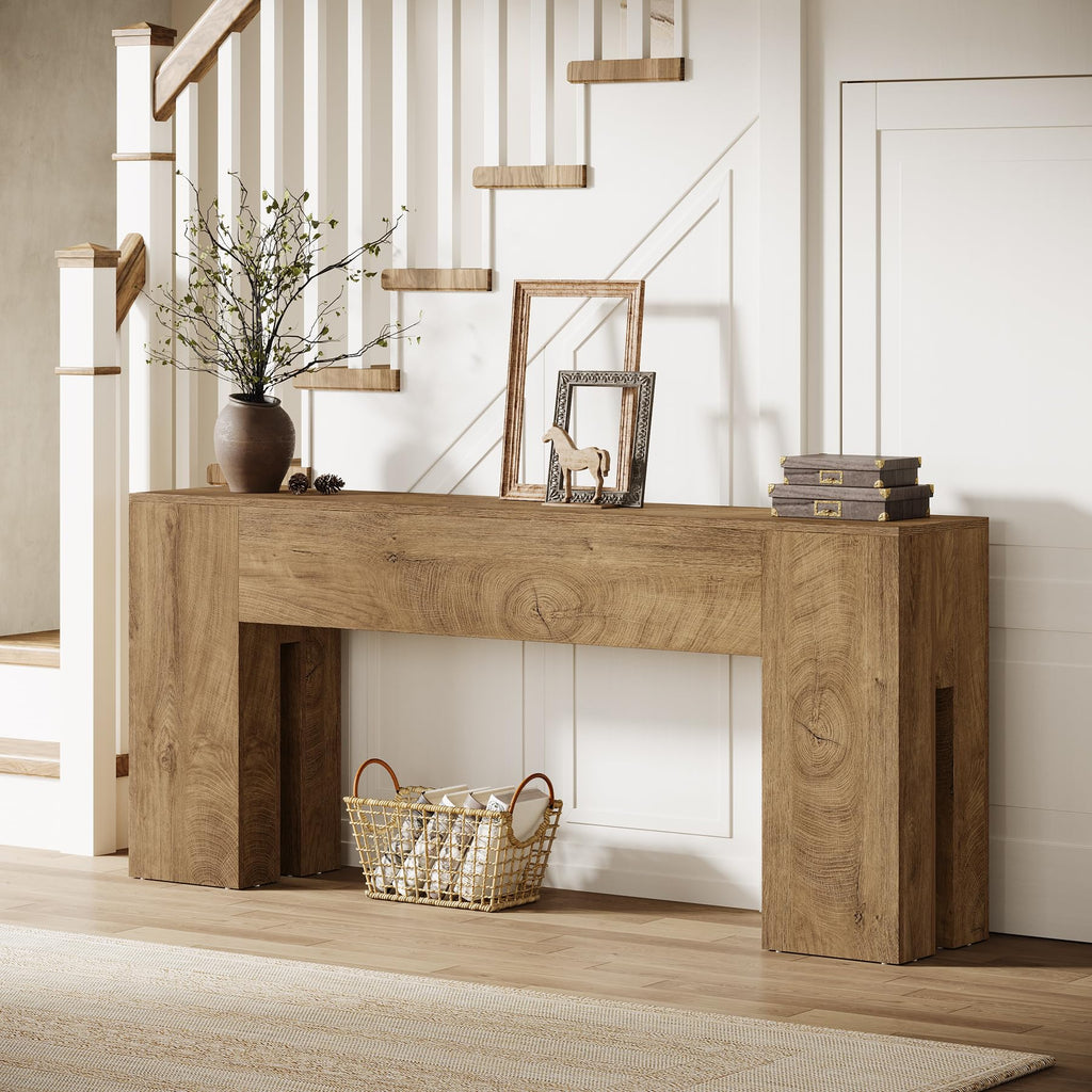 71-Inch Long Console Table, Farmhouse Sofa Console