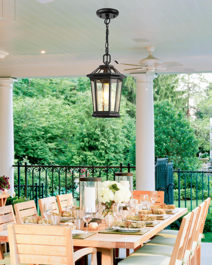 Outdoor Pendant Lights, Black Modern Hanging Outside Lantern