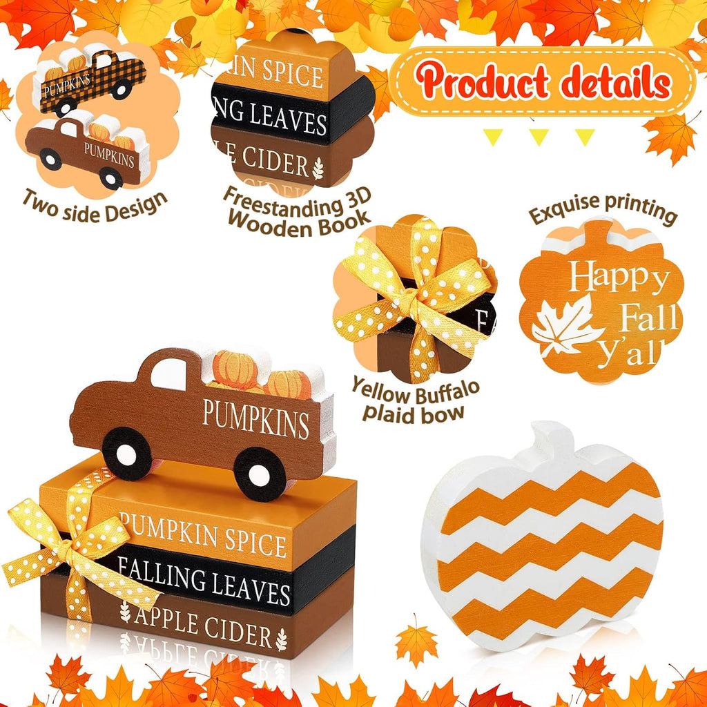 Fall Decorations, Fall Pumpkin Table Decor - Set of 5