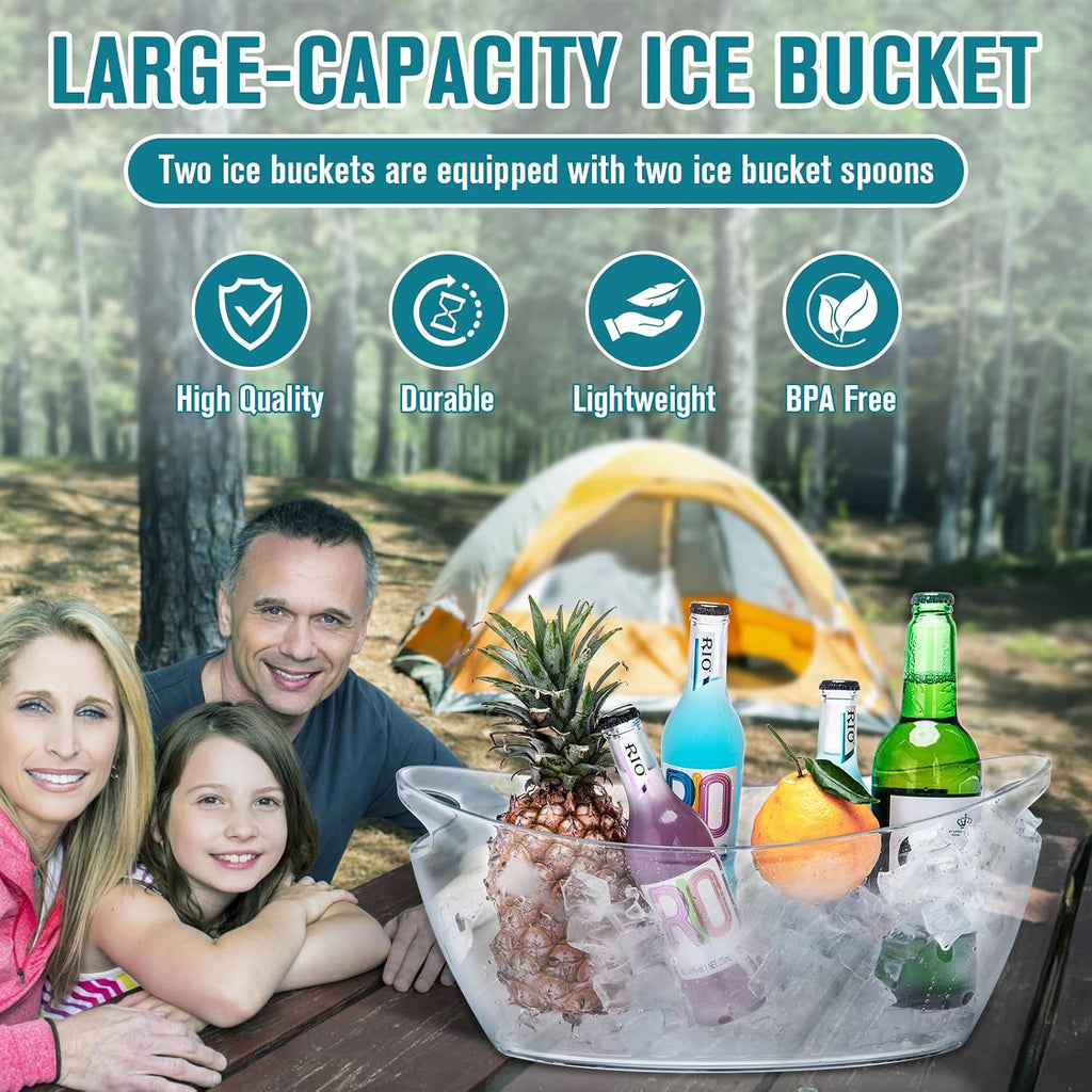 Ice Buckets for Parties, Ice Bucket for Cocktail Bar, 5.5L Drink Buckets for Parties, Wine Cooler, Champagne - Set of 2