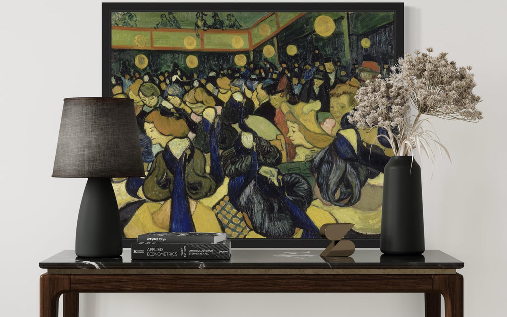 The Dance Hall In Arles (1888) by Van Gogh Black Framed Wall Art Print Poster, Vintage Landscape Painting Wall Art