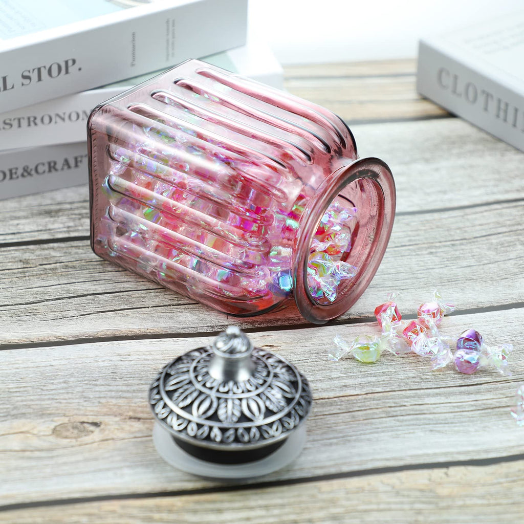 Vintage Crystal Glass Candy Jar with Lid Food Jar Nut Jar Jewelry Box Wedding Candy Buffet Jars Kitchen Storage