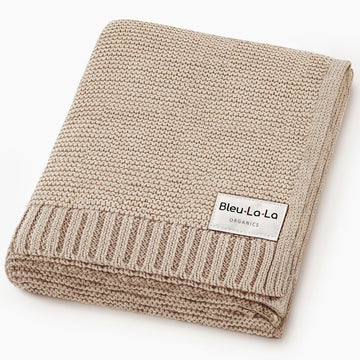 100% Organic Cotton Heritage Knit Textured Baby Quilt Blanket - Signature Heritage Knit, Soft Breathable Newborn Baby