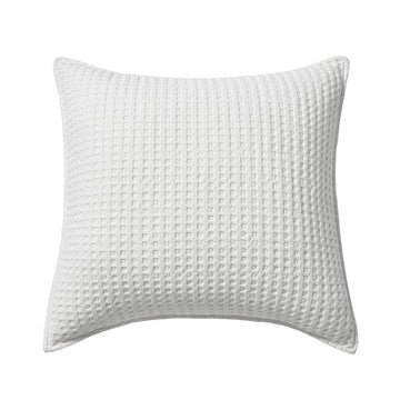Mills Waffle - Decorative Pillow - Poly Filled - Bright White - Sham Size (20 x 20in.)