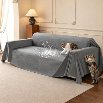 Cat Scratch Couch Cover Waterproof Sofa Cover 118"x71" Gray