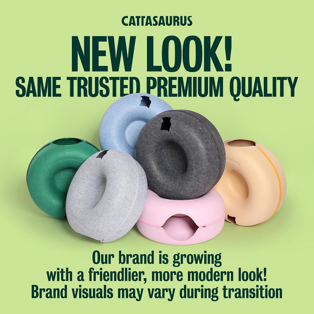 Peekaboo Cat Cave Donut for Multiple & Large Cats up to 30-45 lbs, 3-in-1 Self Warming Cat Bed