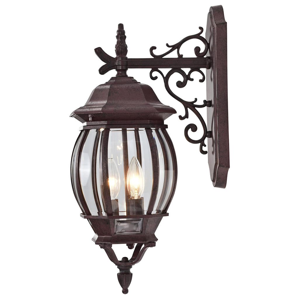 60/892 Traditional Three Light Outdoor Wall Mount from Central Park Collection in Bronze/Dark Finish