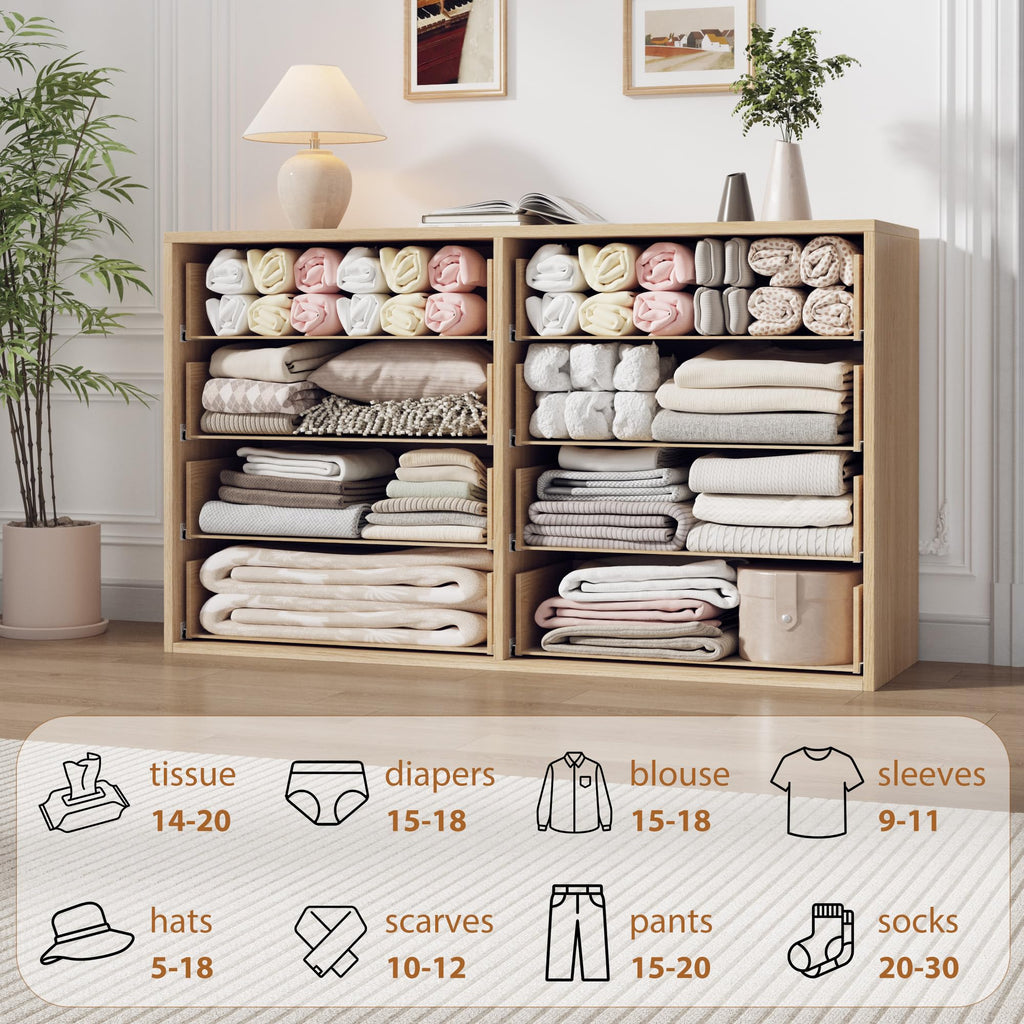 8 Drawer Dresser, 54" Wide Modern Dressers & Chest of Drawers with Large Storage, Wooden Dresser Organizer Closet