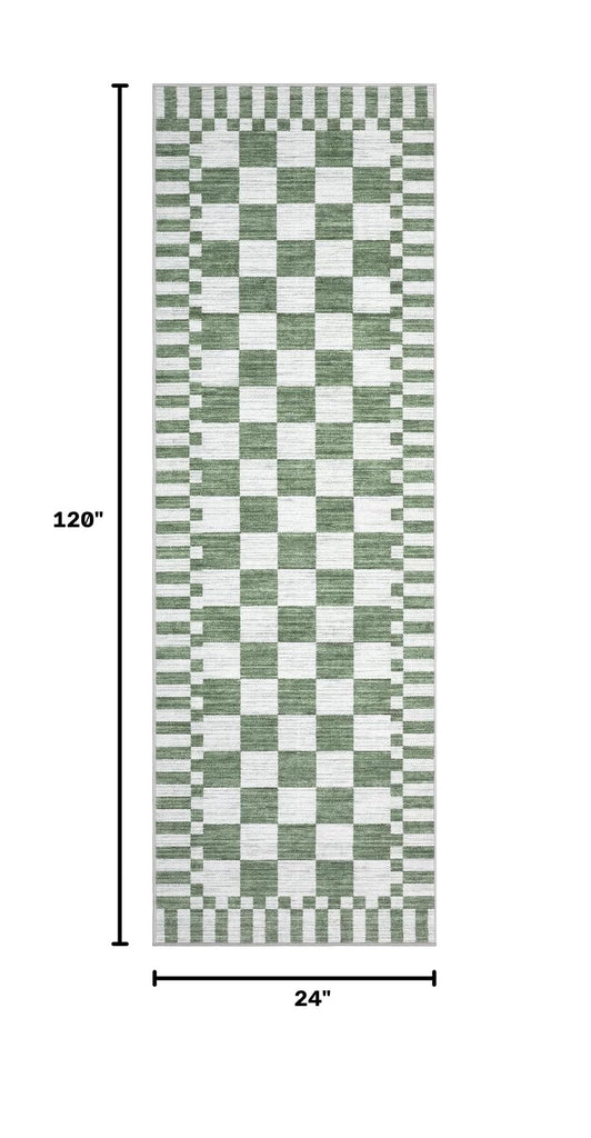 Checkered Kitchen Runner Rug Non Slip Washable