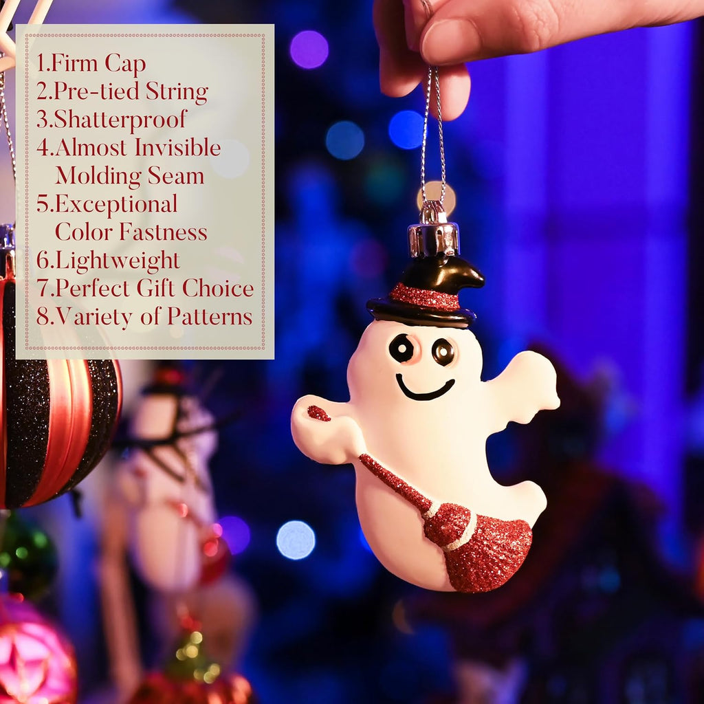 Large Halloween Ornaments Shatterproof Tree Decorations - Set of 40