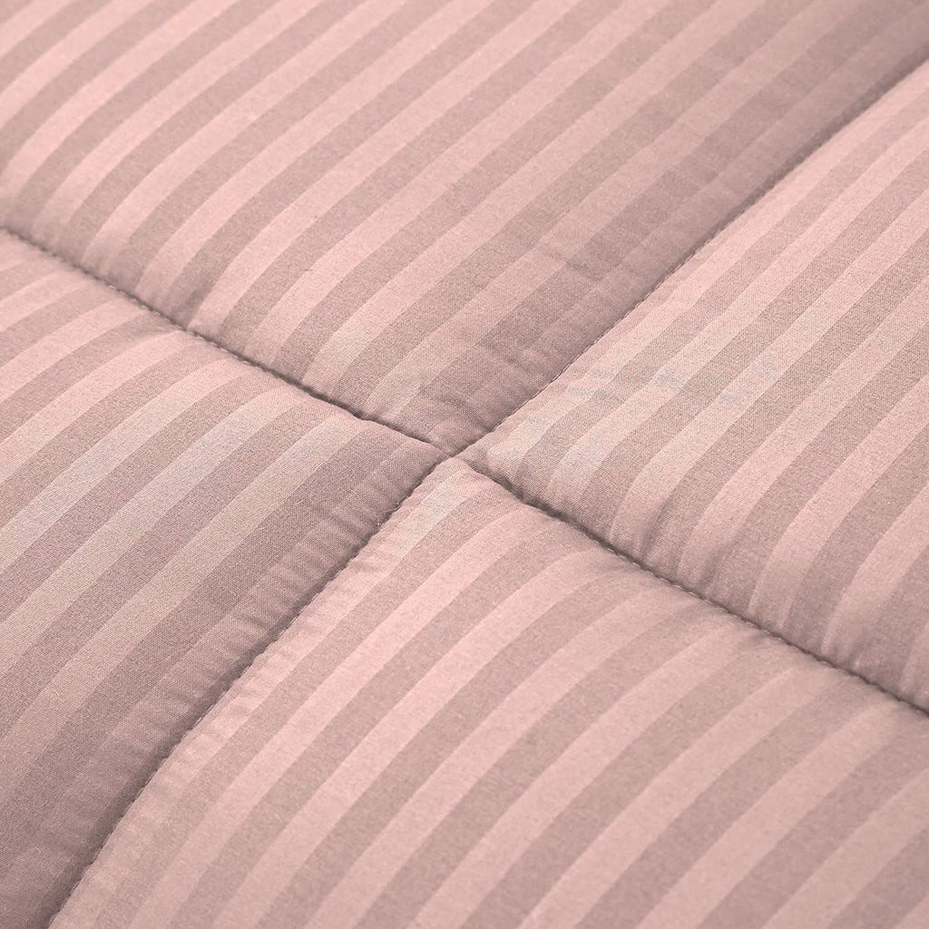Luxurious 1000 Thread Count 5 Piece Comforter Set, 100% Egyptian Cotton Cover, Damask Stripe, 500 GSM Filling