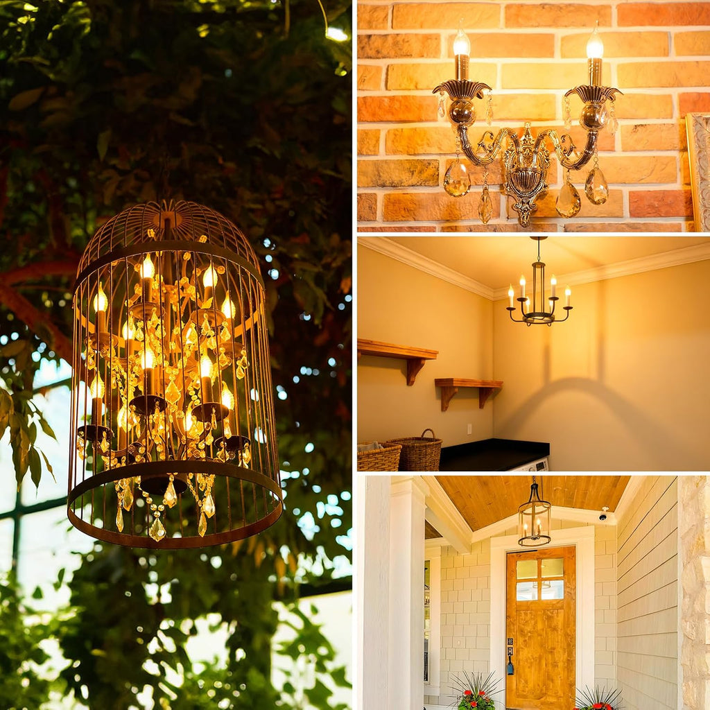 E12 Candelabra Bulb 40 Watt Equivalent, Dimmable LED Chandelier Light Bulbs 2700K Soft White, CA10 Candle Shape E12