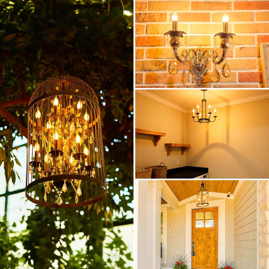 E12 Candelabra Bulb 40 Watt Equivalent, LED Chandelier Light Bulbs Dimmable 2700K Soft White, CA10 Candle Shape E12