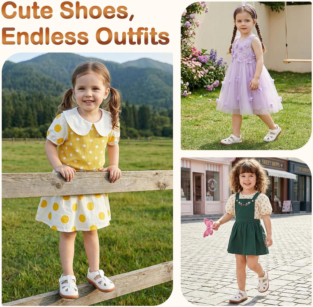 Toddler Mary Jane Sandals Wide Toe Box Flower Girls Dress Shoes