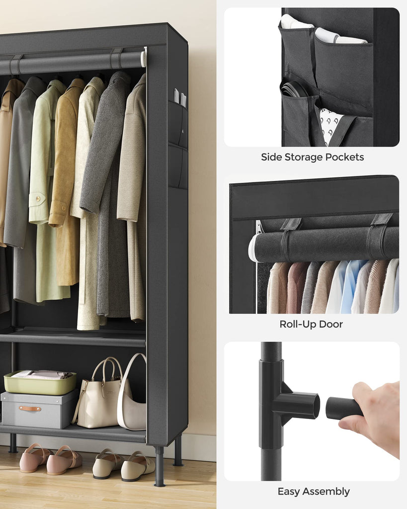 Clothes Rack, Heavy-Duty Wardrobe Closet Organizer