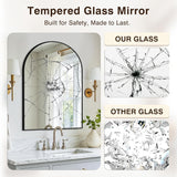 Vanity Bathroom Mirror for Wall, 2 Pack 30"x20" Arched Bathroom Mirror for Over Sink, Arched Metal Frame , Hanging or
