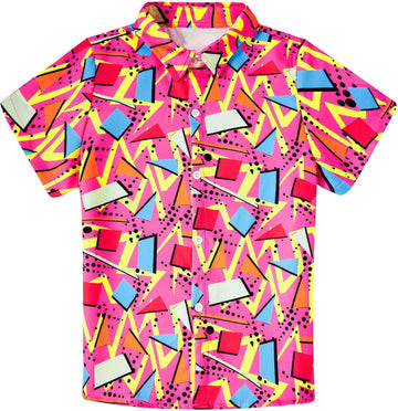 Boys Graphic Button Down Shirts Short Sleeve Hawaiian Top