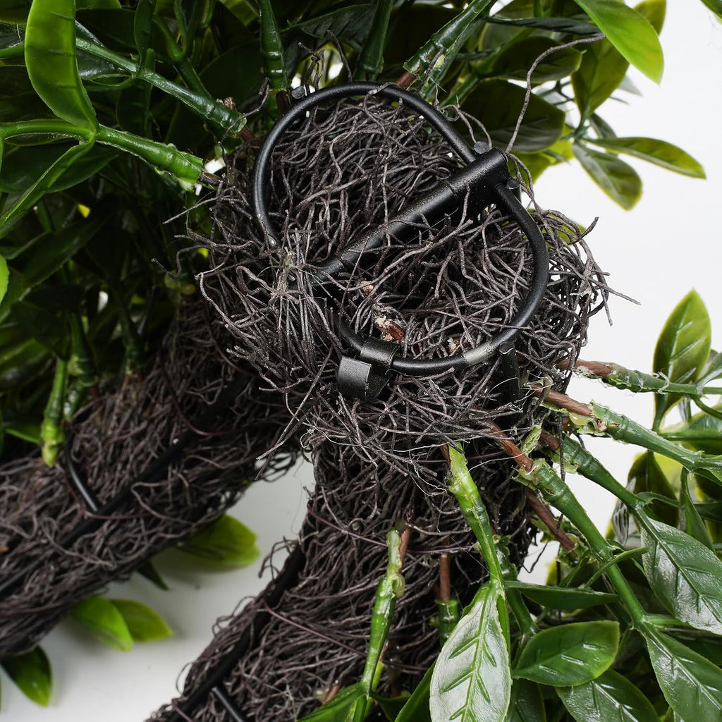 20" Boxwood Wreaths for Front Door,Artificial Spring Wreaths for Wall Window Porch Home Farmhouse St Patricks Day