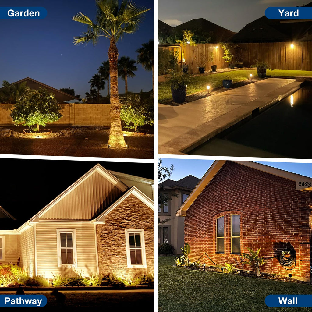 Solar Spot Lights Outdoor, 10 Packs/56 LED, Warm White Solar Spotlights