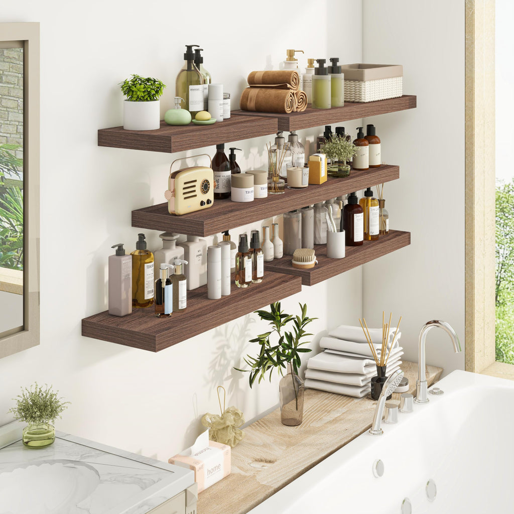 16 Inch Floating Shelves for Wall, 9.3Inch Deep Floating Shelf, Extra Deeper & Thicker Wall Mounted Storage Shelf